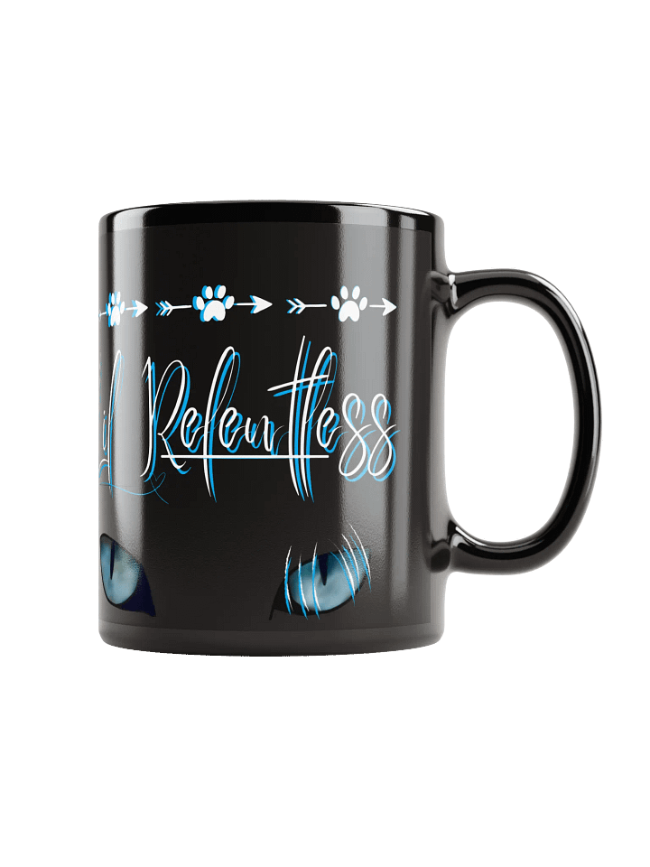 Lil’ Relentless Blue Claw Marks Black Glossy Mug 11oz product image (1)
