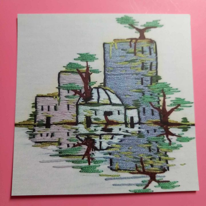 Overgrown City Embroidery Print product image (2)