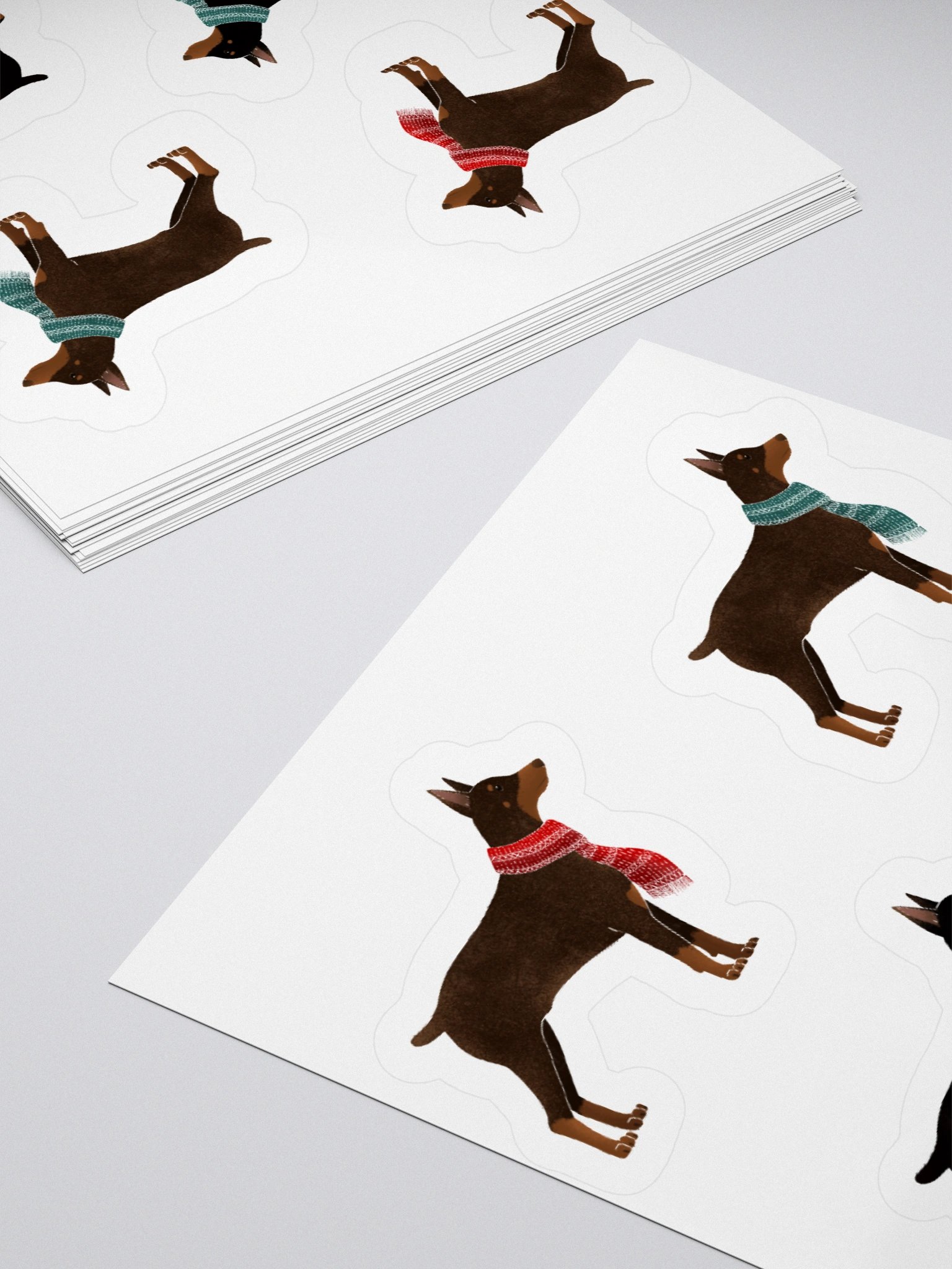 Winter Dobermans in Scarves Sticker Pack product image (7)