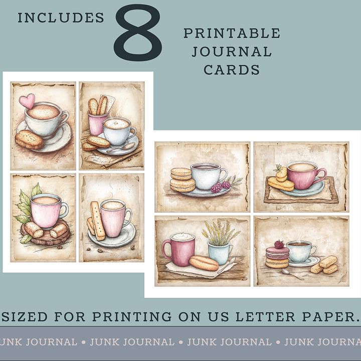 Coffee & Biscuits - Printable Journal Cards V5 product image (2)
