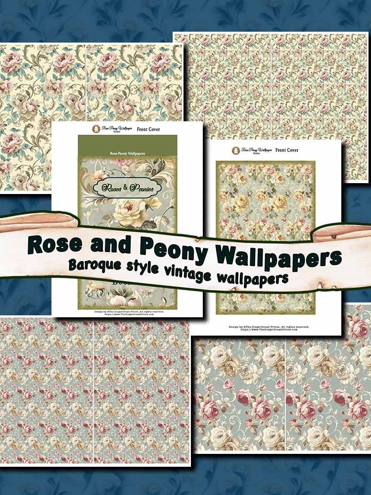Rose & Peony Baroque Wallpapers Booklet Digital Download product image (1)