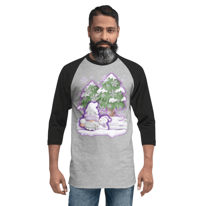 Whimsical Winter Gnome Raglan Tee product image (2)