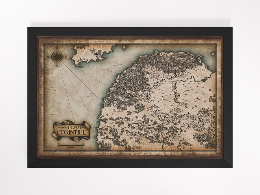 Framed North West Corintiel Map product image (1)