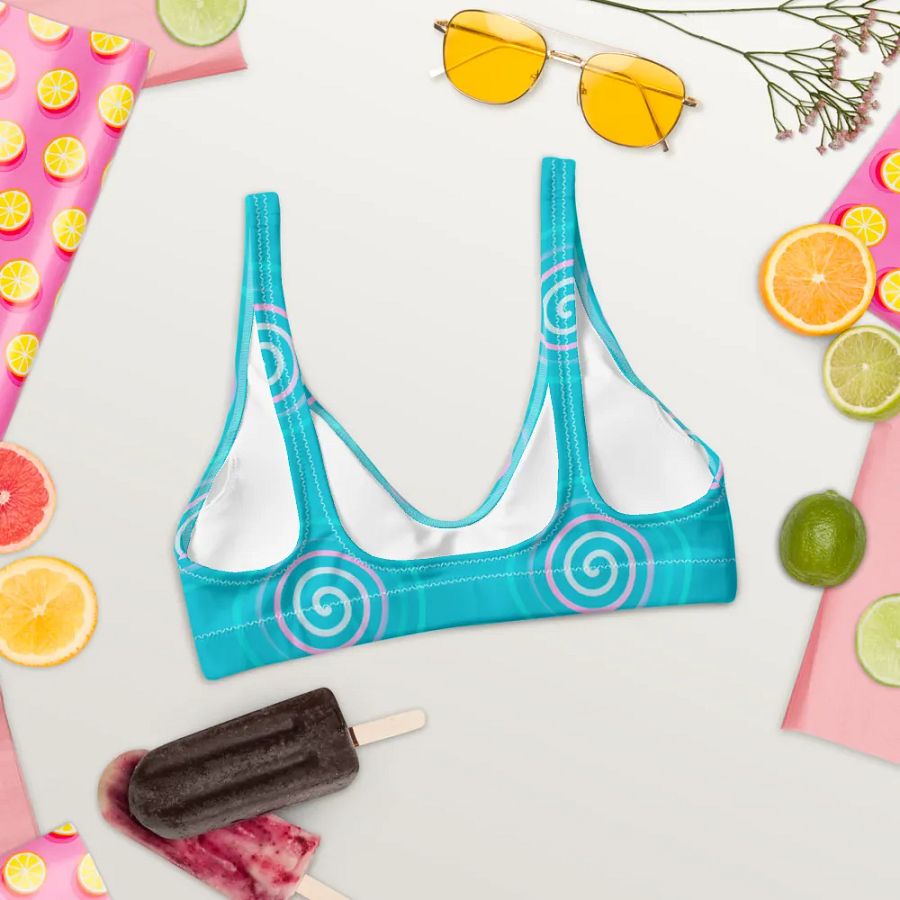 Beautiful Minimalist Ocean Swirl Pattern Padded Bikini Top product image (3)