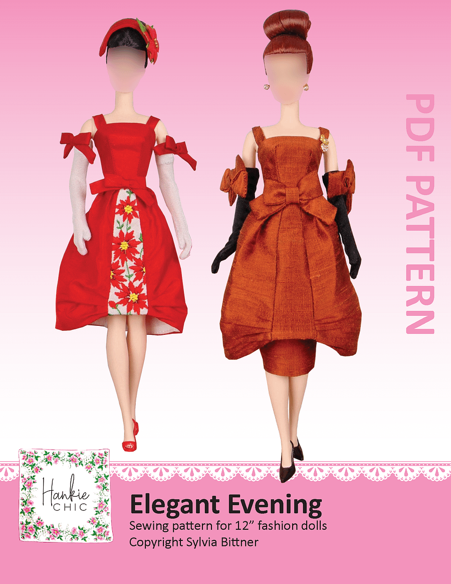 Elegant Evening sewing pattern for 12" fashion dolls product image (1)