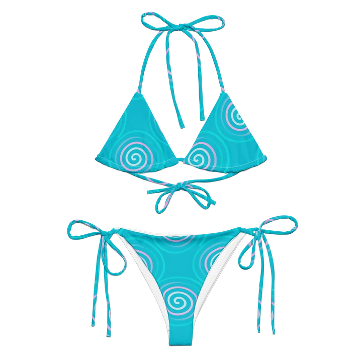 Beautiful Minimalist Ocean Swirl Pattern String Bikini product image (1)