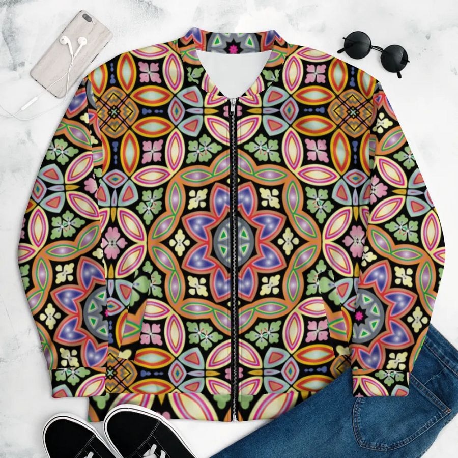 Batik Kawung Coral Bomber Jacket product image (6)