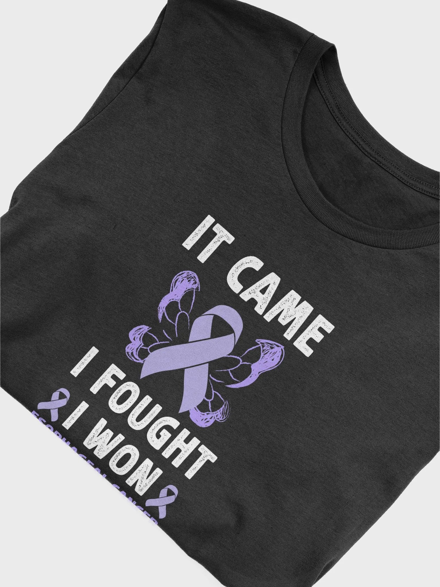 It Came We Fought I Won Esophageal Cancer Survivor Shirt | Awareness Ribbon Survivor T-Shirt product image (5)