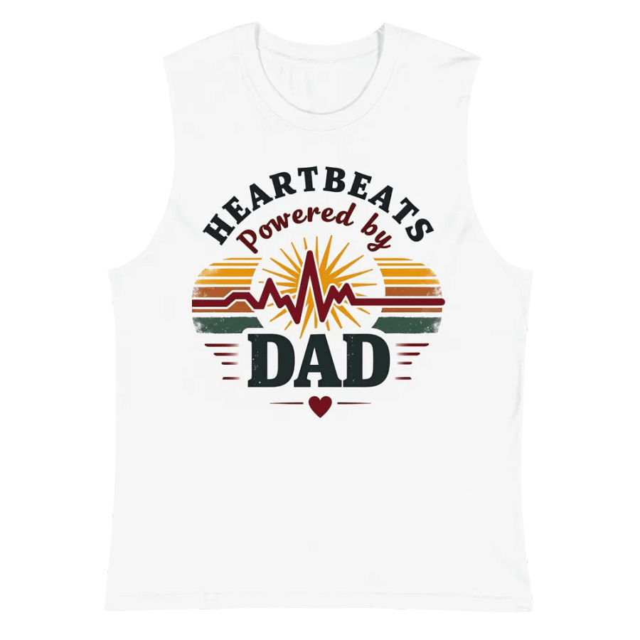 Dad-Powered Heartbeats Muscle Tank product image (2)