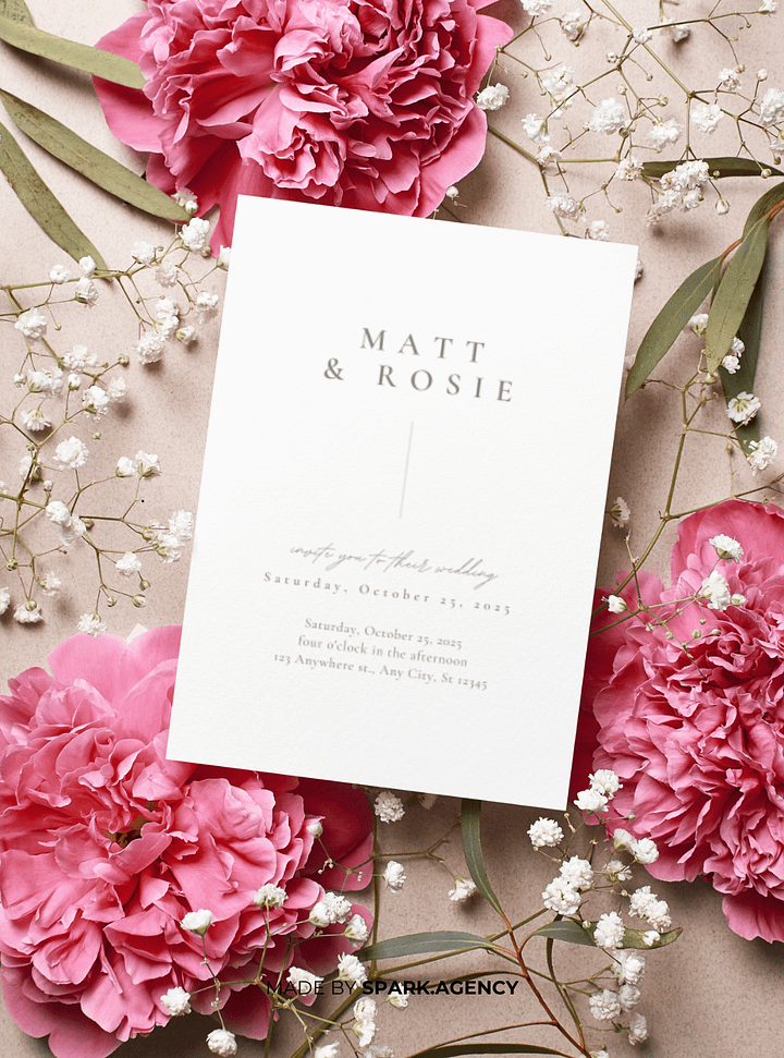 White Minimalist Elegant Wedding Invitation product image (2)