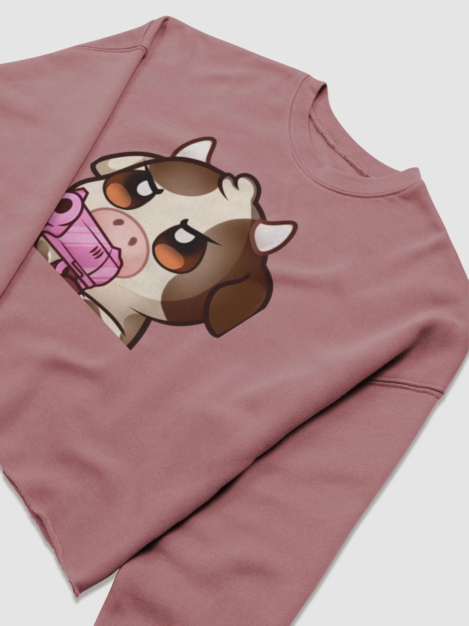 Women's Fleece Cropped Gun Emoote Crewneck Sweatshirt product image (11)