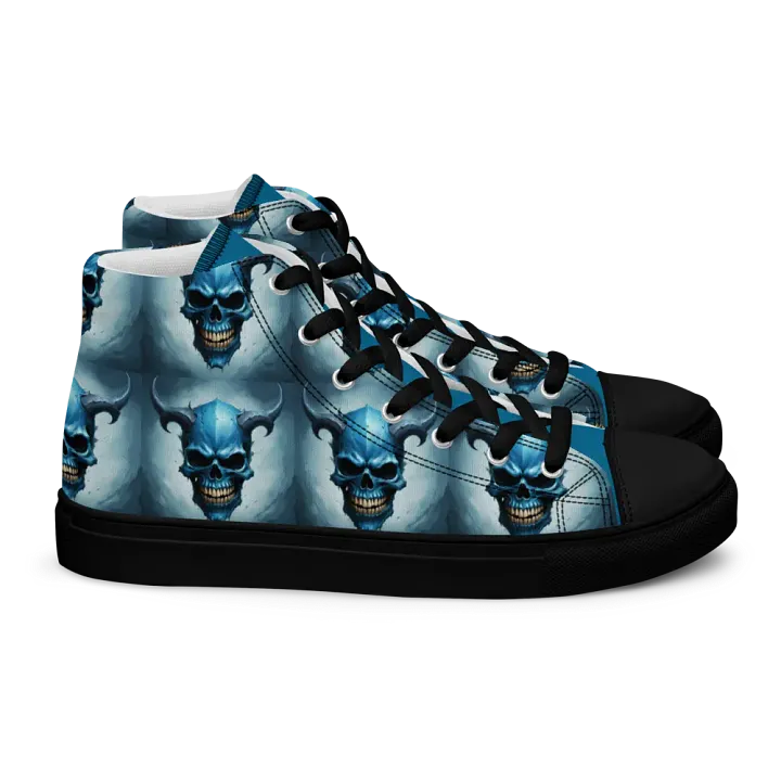 Blue Skull Grid Men's High Tops product image (2)