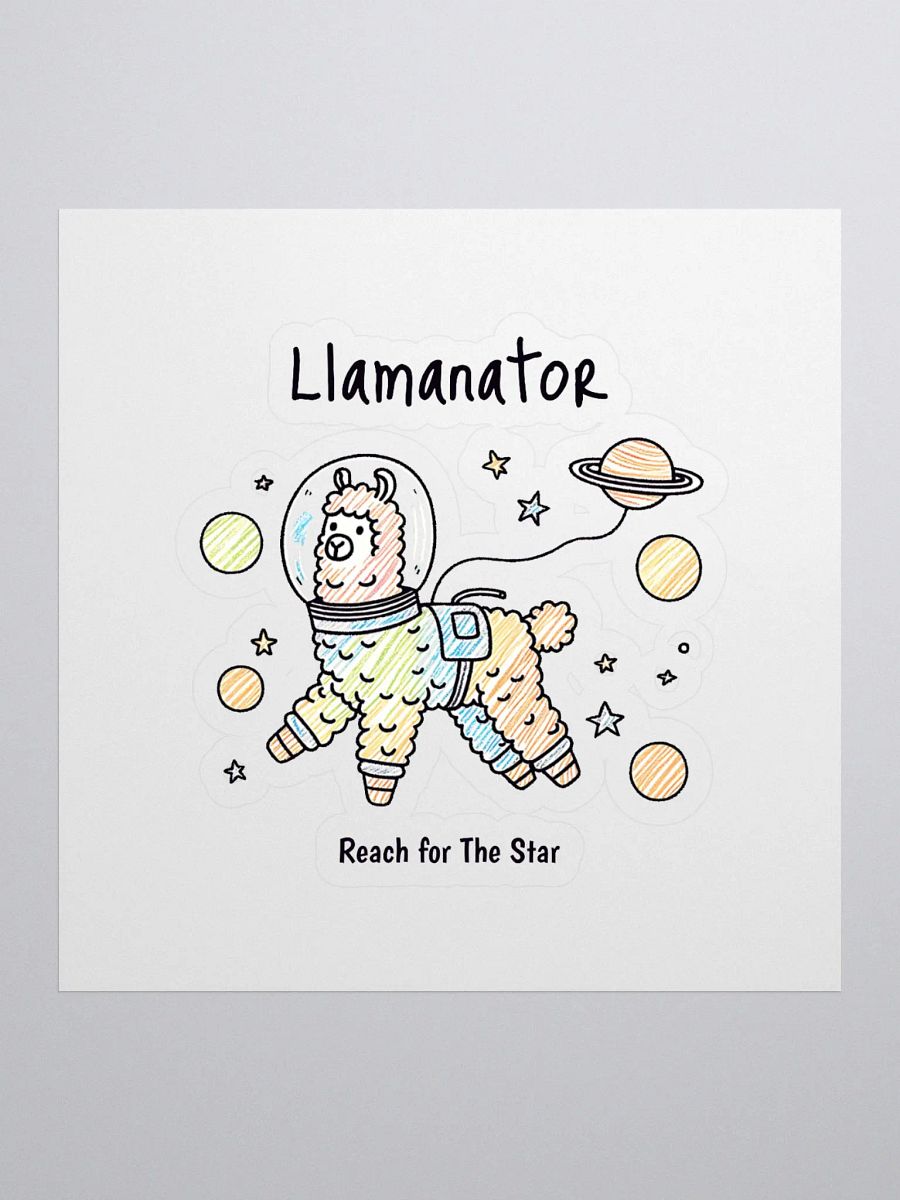 Llamanator reach for the star llama joke cute sticker product image (1)