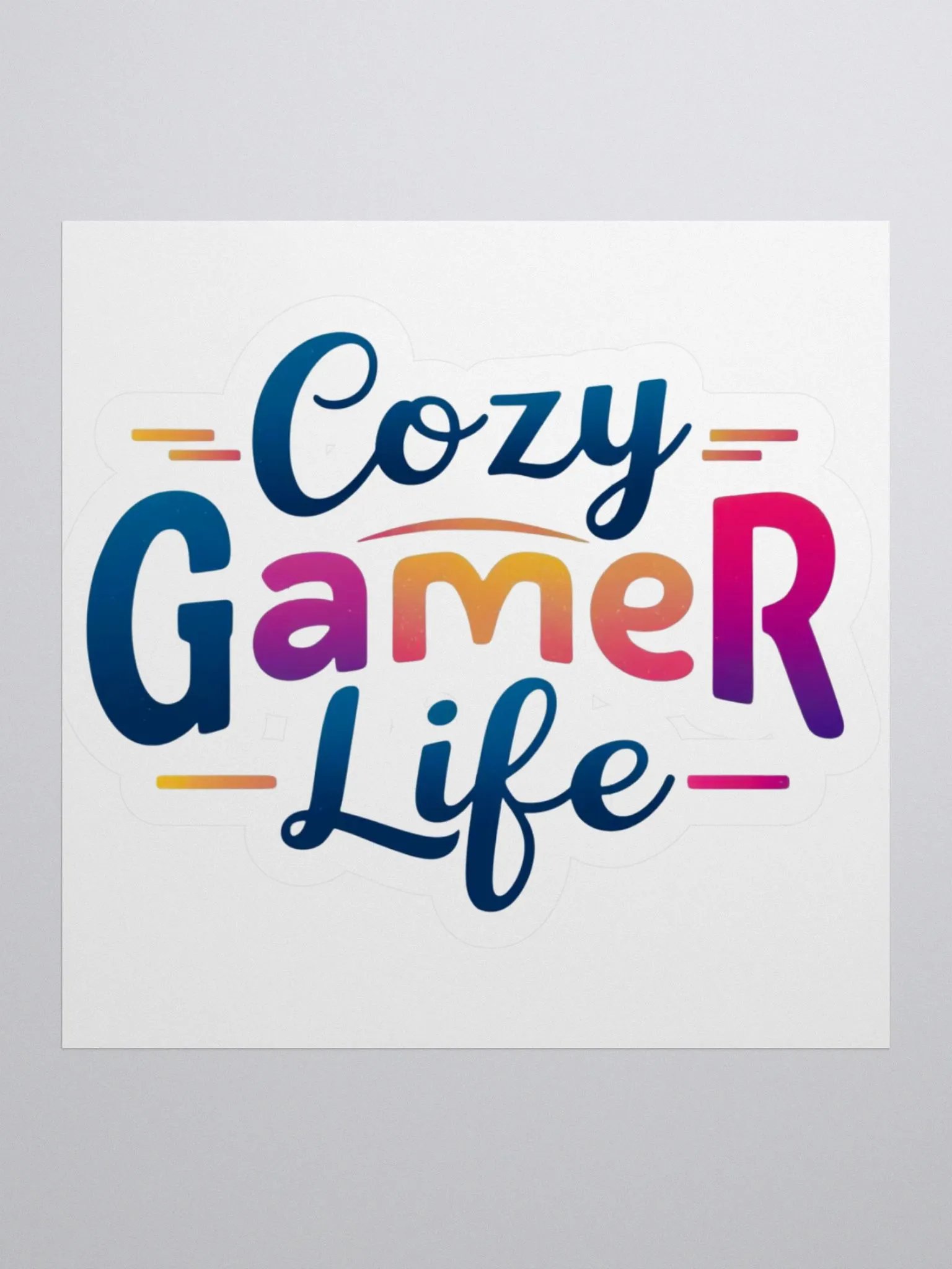 Cozy Gamer Life Vivid Text Only Sticker product image (1)