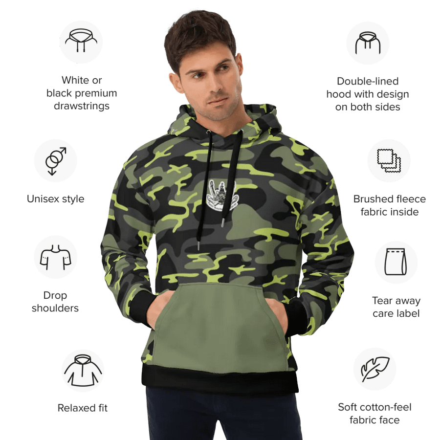 Green Camouflage Twin Anchor Titan tug Hoodie product image (7)