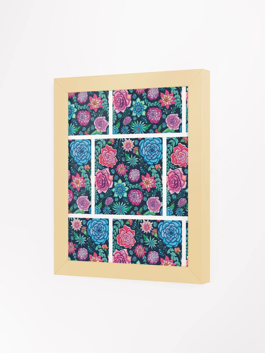 Bold Blooms Grid on Dark Blue by Monique Faella Designs™ | Framed Coastal Wall Art | Museum-Quality Print product image (3)