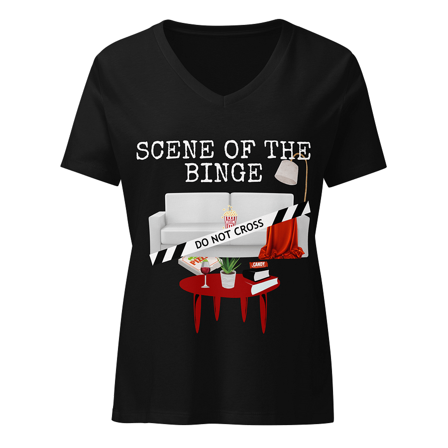 CrimeClothes Scene of the Binge Relaxed V-Neck T-Shirt product image (21)