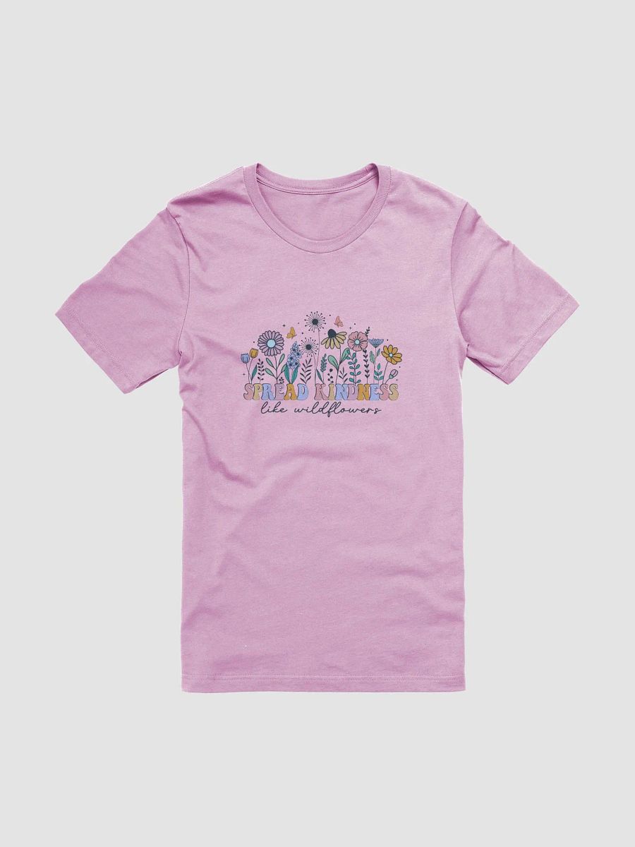 Spread Kindness Like Wildflowers T-Shirt - Pink, Lavender, Orange, Unisex Tee, Inspirational Graphic Tee, Positive Quote - Lavender product image (6)