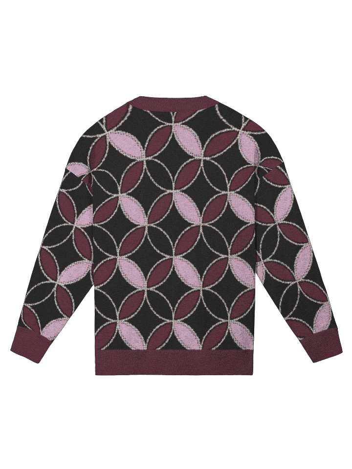 Kanji of LOVE set on Shippō pattern in Fall Equinox colors of Enso Twilight Relaxed Fit Jacquard Knitted Sweater product image (2)