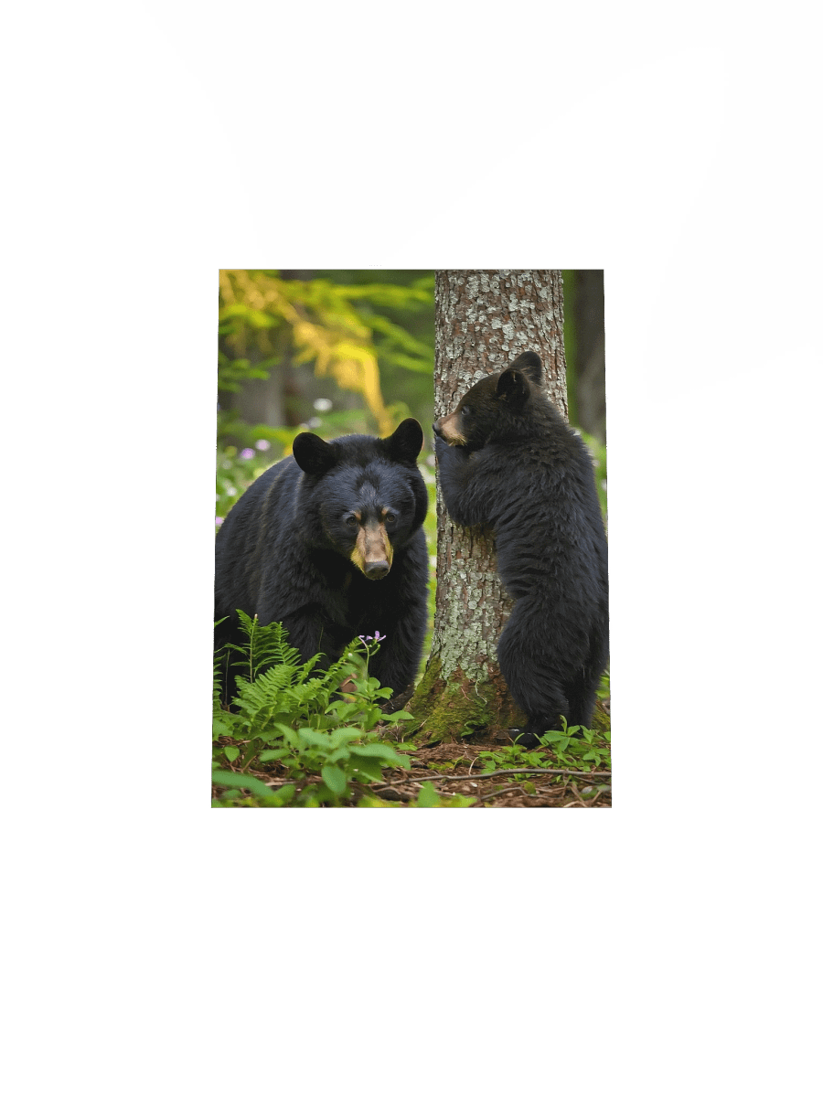 Forest Fun - Black Bears Hide and Seek Poster product image (40)