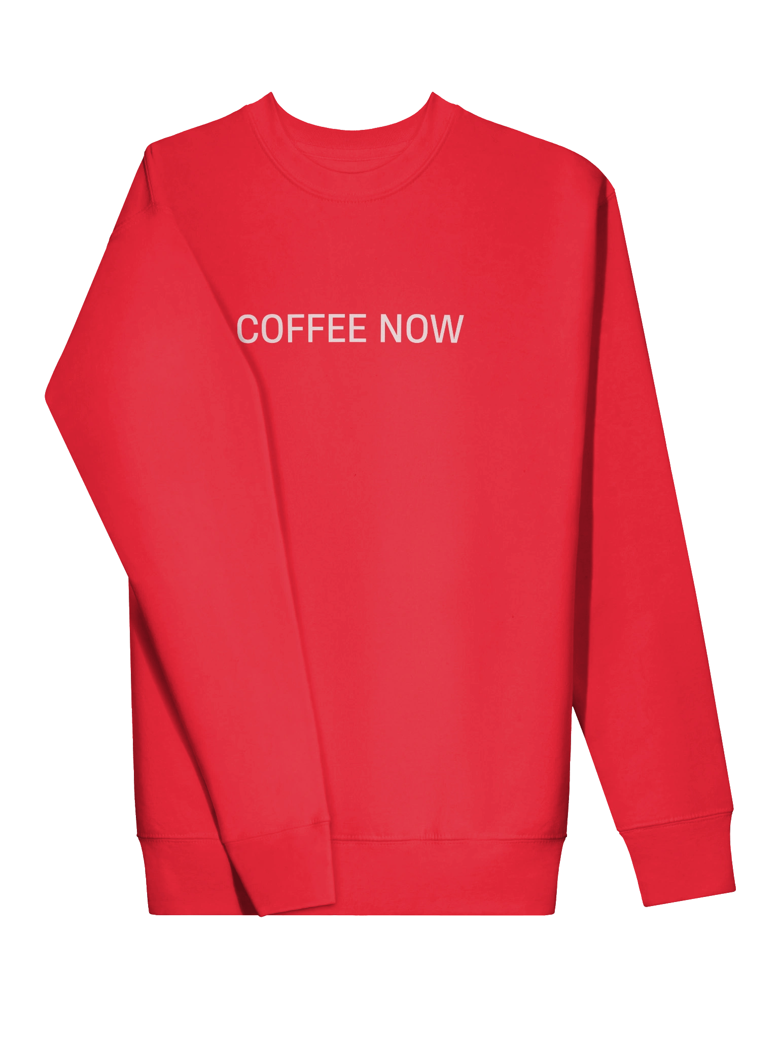 Crewneck “COFFEE NOW” - white typo print product image (13)