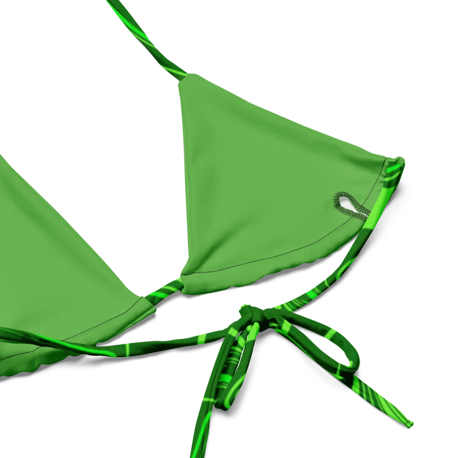 Padded String Bikini Top - Different Shades of Green Digital Fluid Art product image (8)