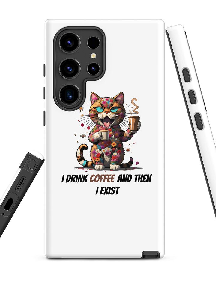 Coffee Cat Samsung Case I Phone Cover for Caffeine Lovers I Funny Quote I Wireless Charging Support product image (2)