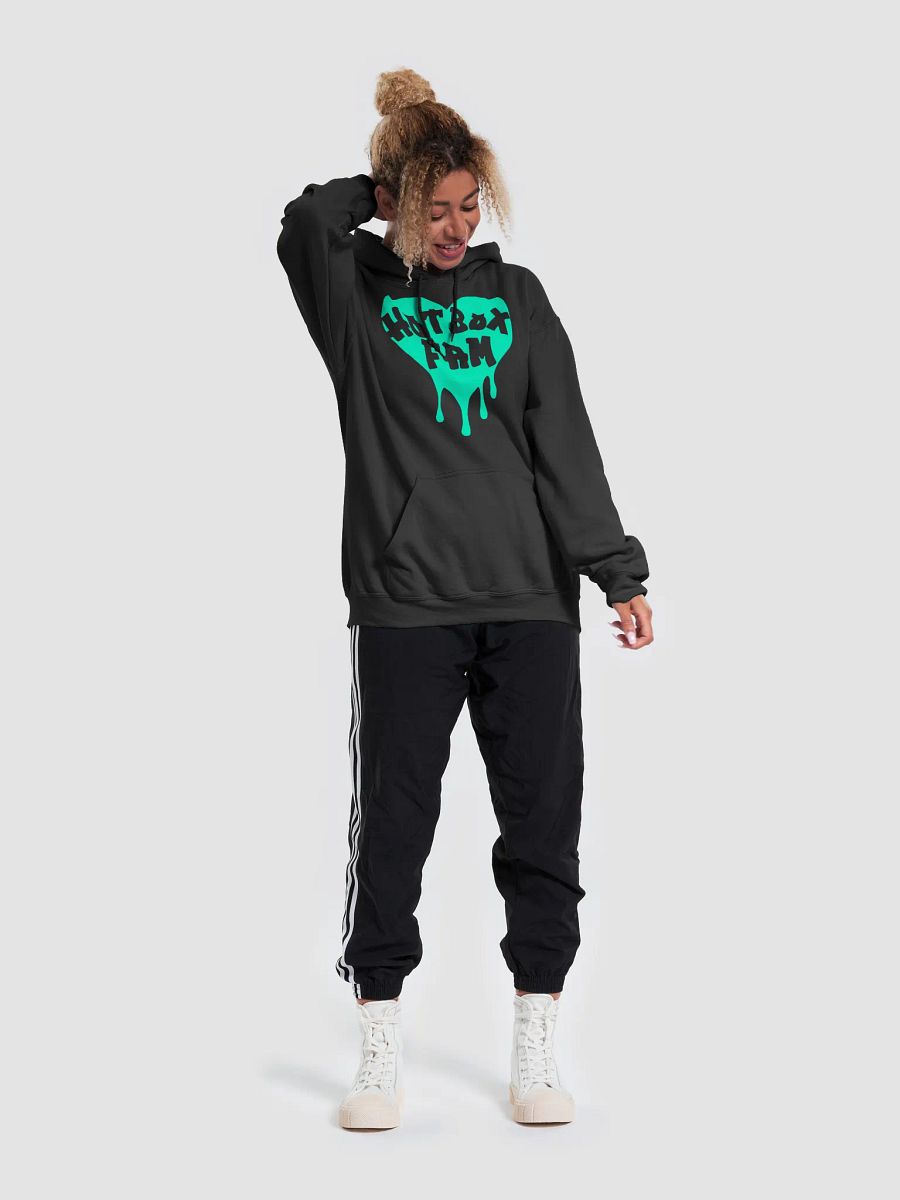 UNISEX HOT BOX FAM TRANSPARENT SEAFOAM GREEN LOGO ON HOODIE product image (5)