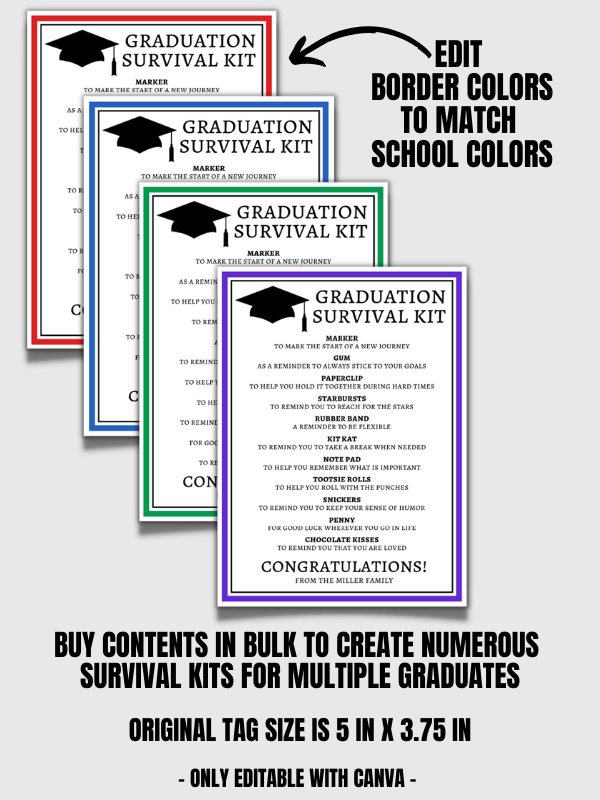 Editable Graduation Survival Kit & Gift Tags product image (6)