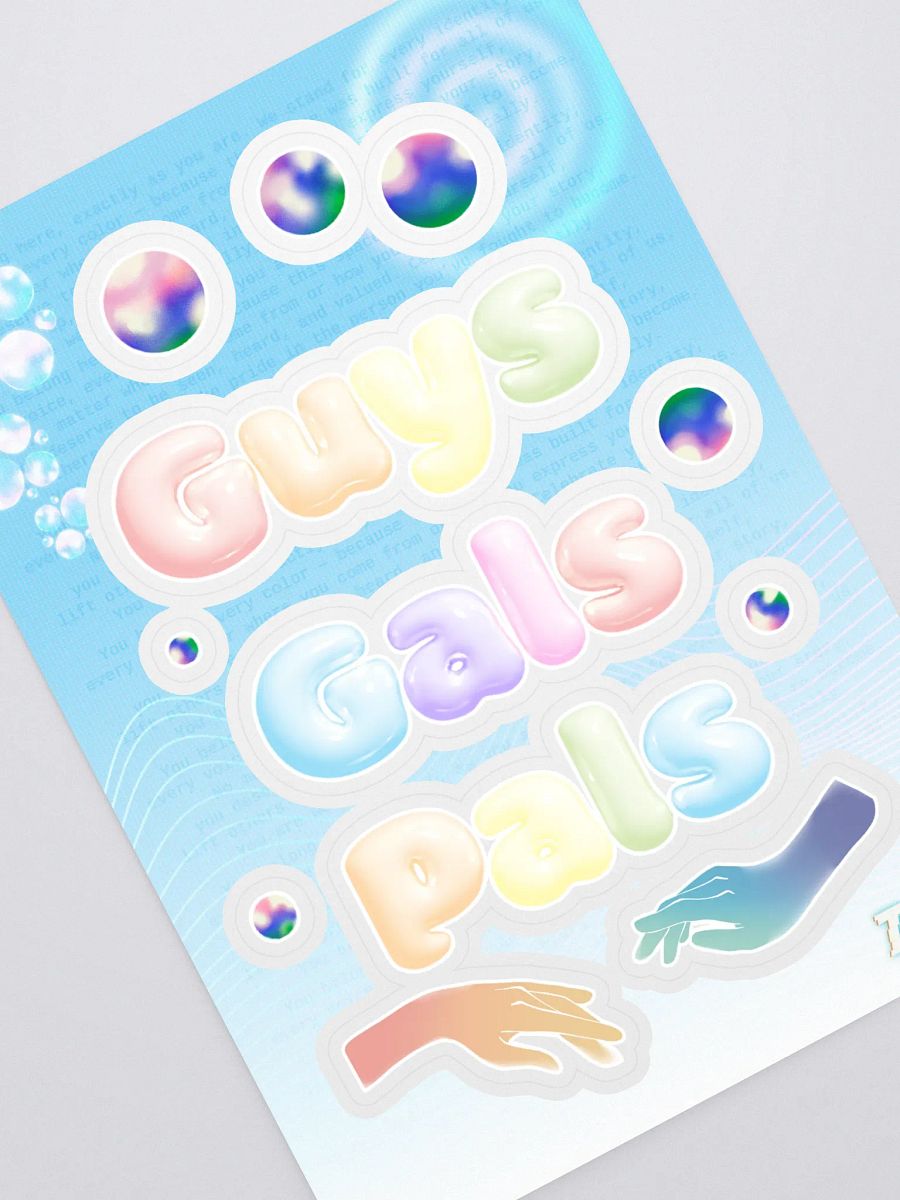 Guys Gals Pals Bubble Pride Sticker Sheet product image (1)