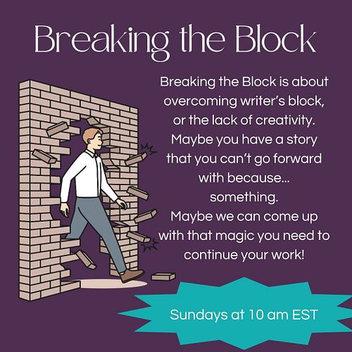 Join us tomorrow and bring your blocks! We can discuss how you can overcome your writer's block, or other creative blocks you...