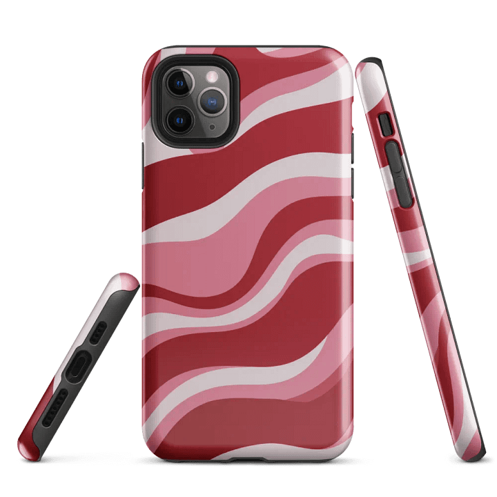 Wavy Lines (Red and Pink) Tough iPhone® Case product image (5)