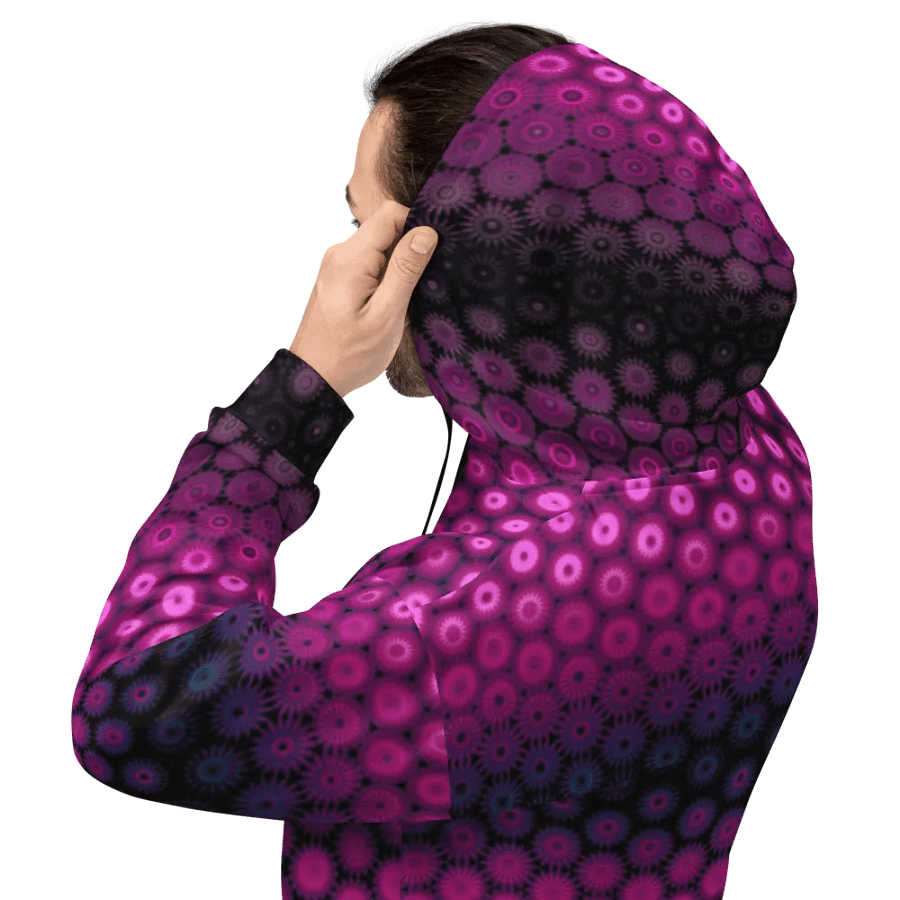 Abstract Raspberry and Black Unisex All Over Print Hoodie product image (5)