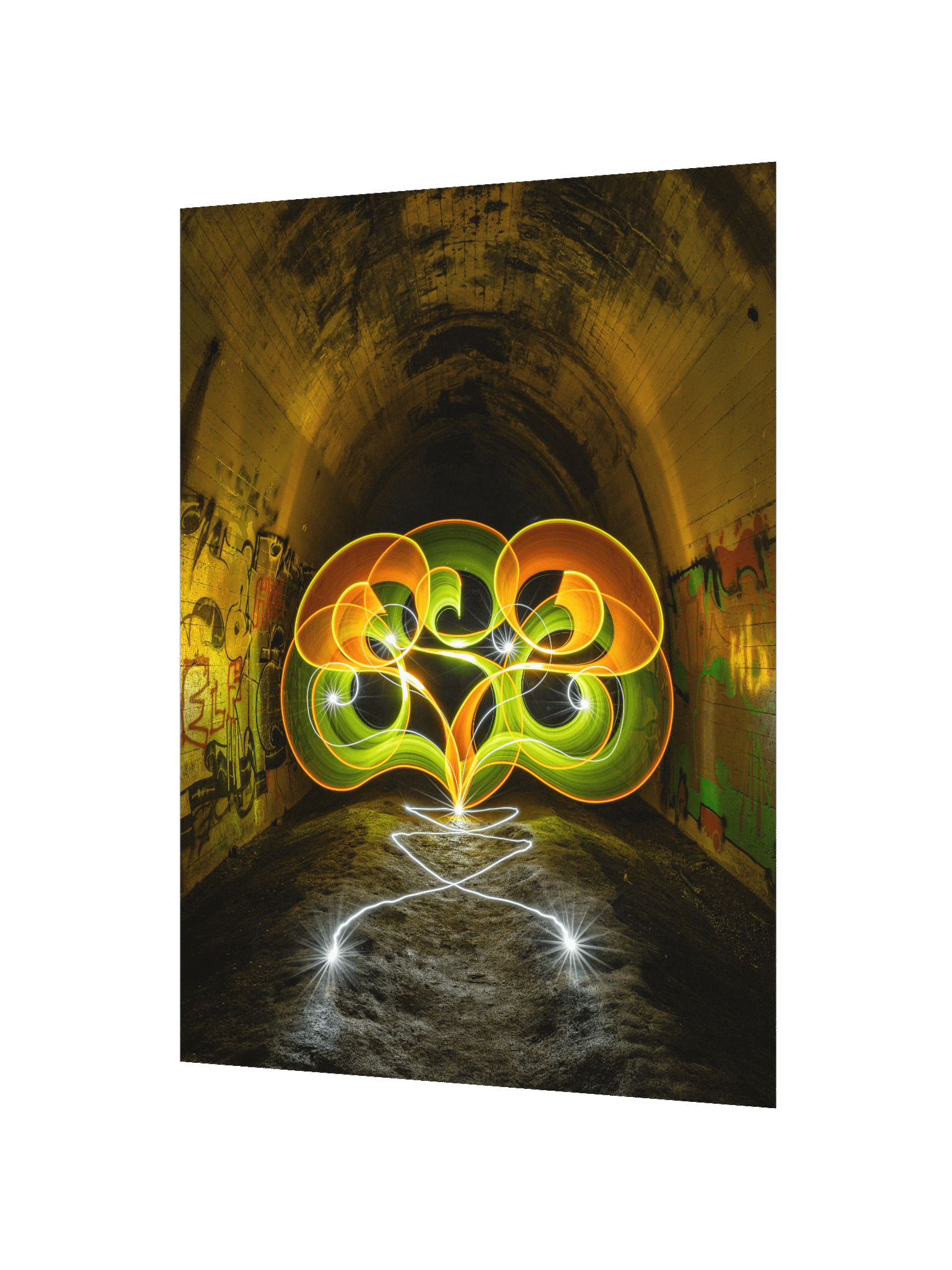 Abandoned Railway Tunnel Light Painting | Matte Print product image (4)