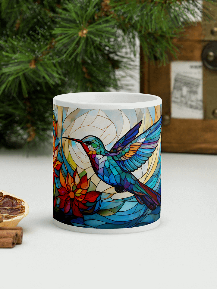 Hummingbird Mug Stained Glass Floral product image (1)