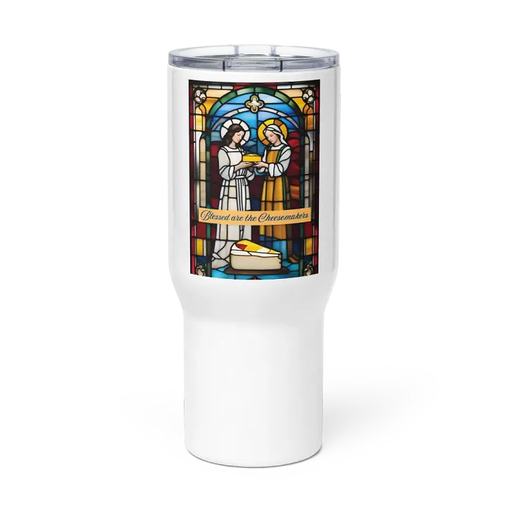 Blessed are the Cheesemakers Stainless Steel travel mug with handle #01 product image (2)
