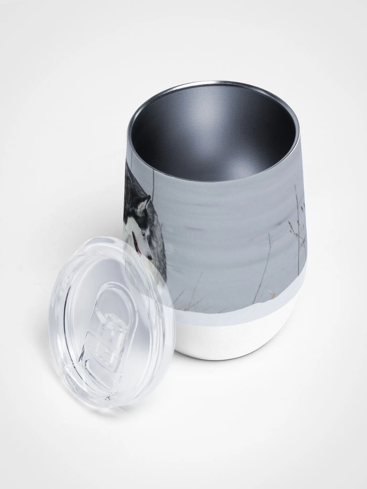 Wine Tumbler - Blue Eye Siberian Husky in the Snow product image (4)