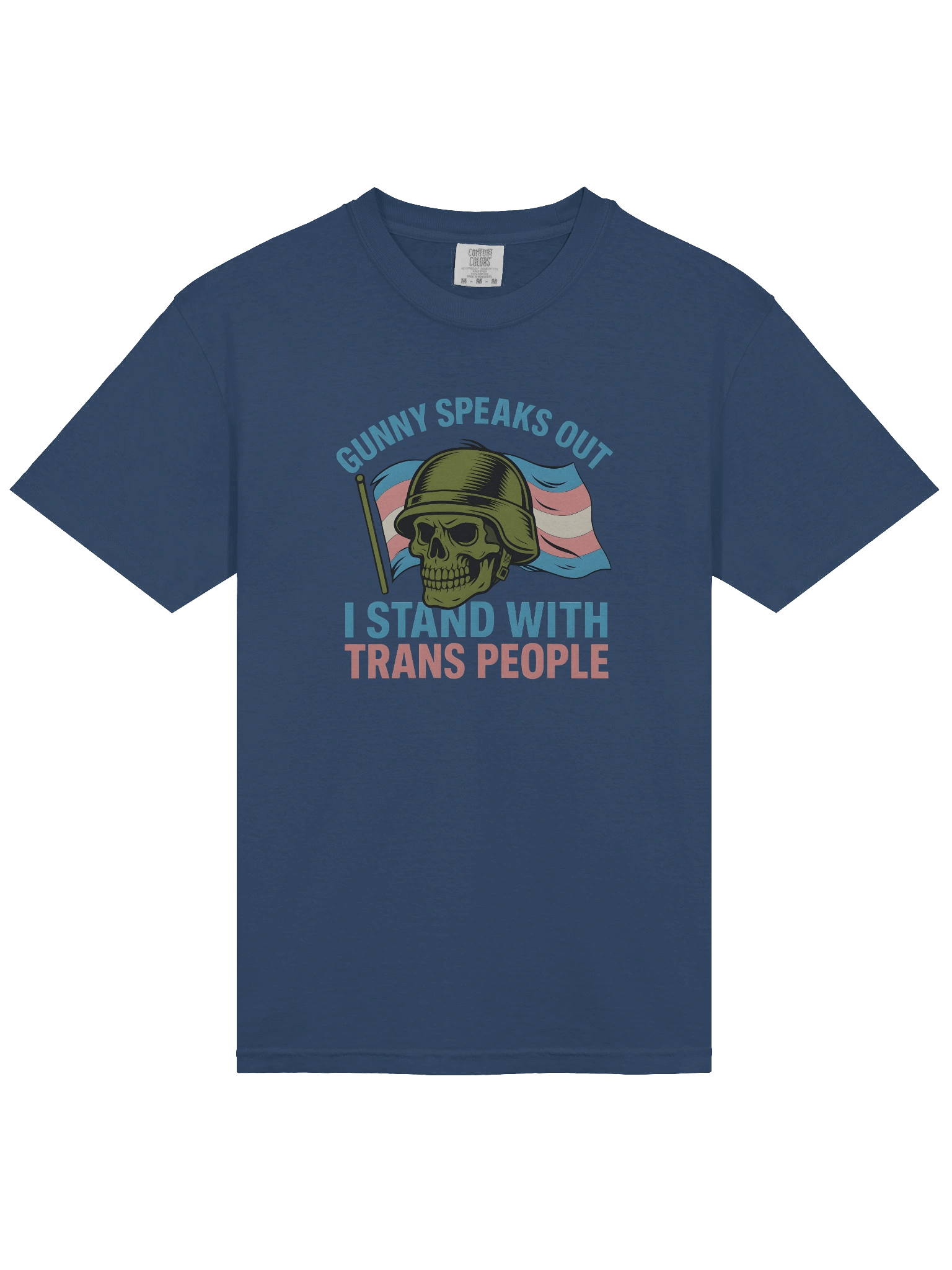 Trans Pride Skull Military T-Shirt product image (36)