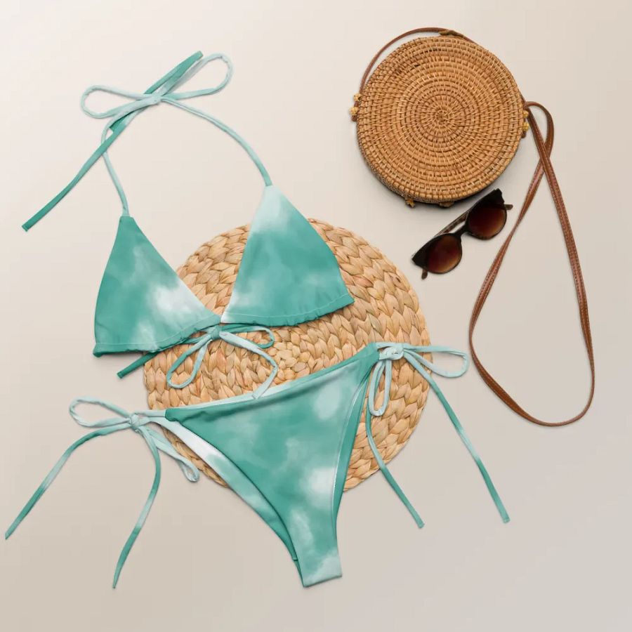 All-Over Print String Bikini - Cloudy Green product image (8)