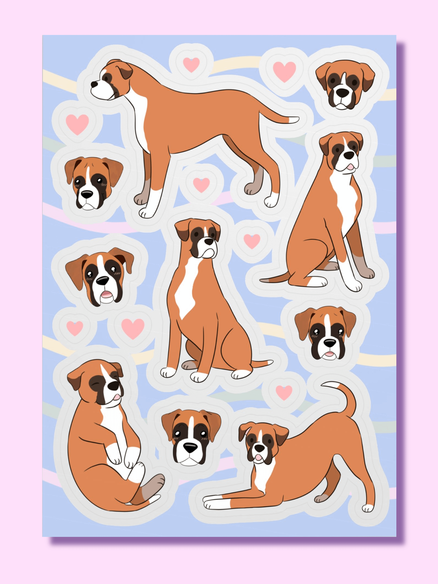 Whimsical Boxer Doggie Delight Sticker Collection product image (1)