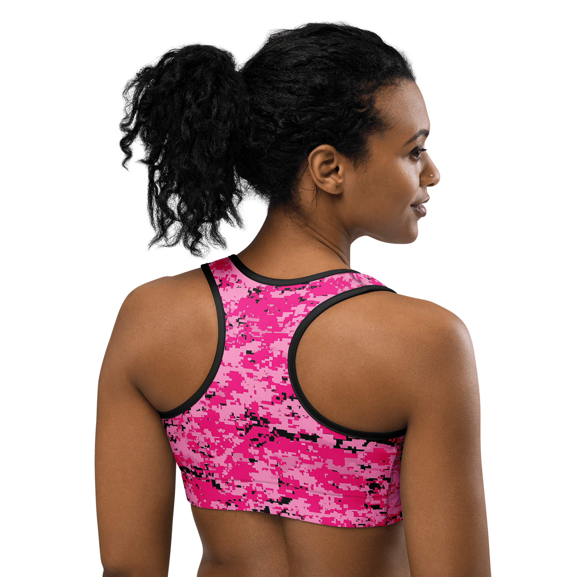 Pixel Pink Camo Custom Sports Bra product image (4)