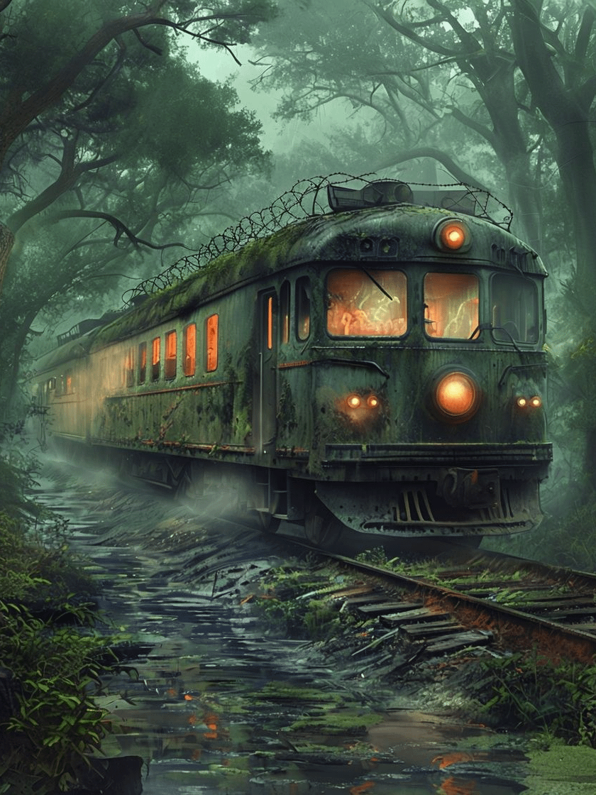 Misty Forest Train Journey Wall Art product image (1)