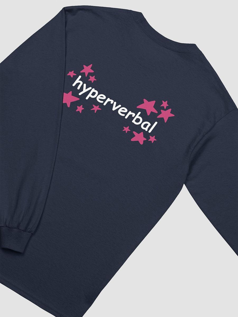hyperverbal (comic sans with pink stars) printed front and back cotton long-sleeve product image (4)
