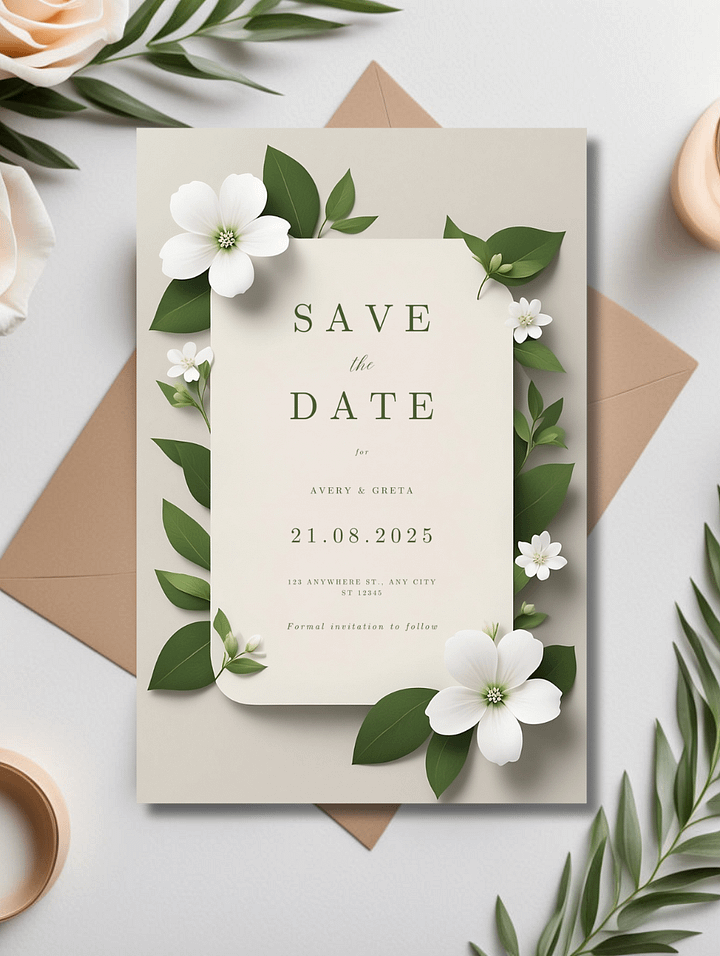 Modern Save The Date Card - Dizynai (DSD-07) product image (1)