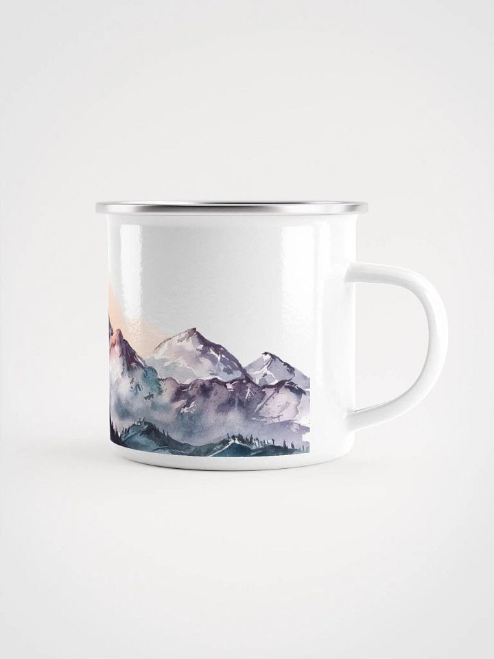 Watercolor Mountain Sunset Enamel Mug 12oz product image (1)