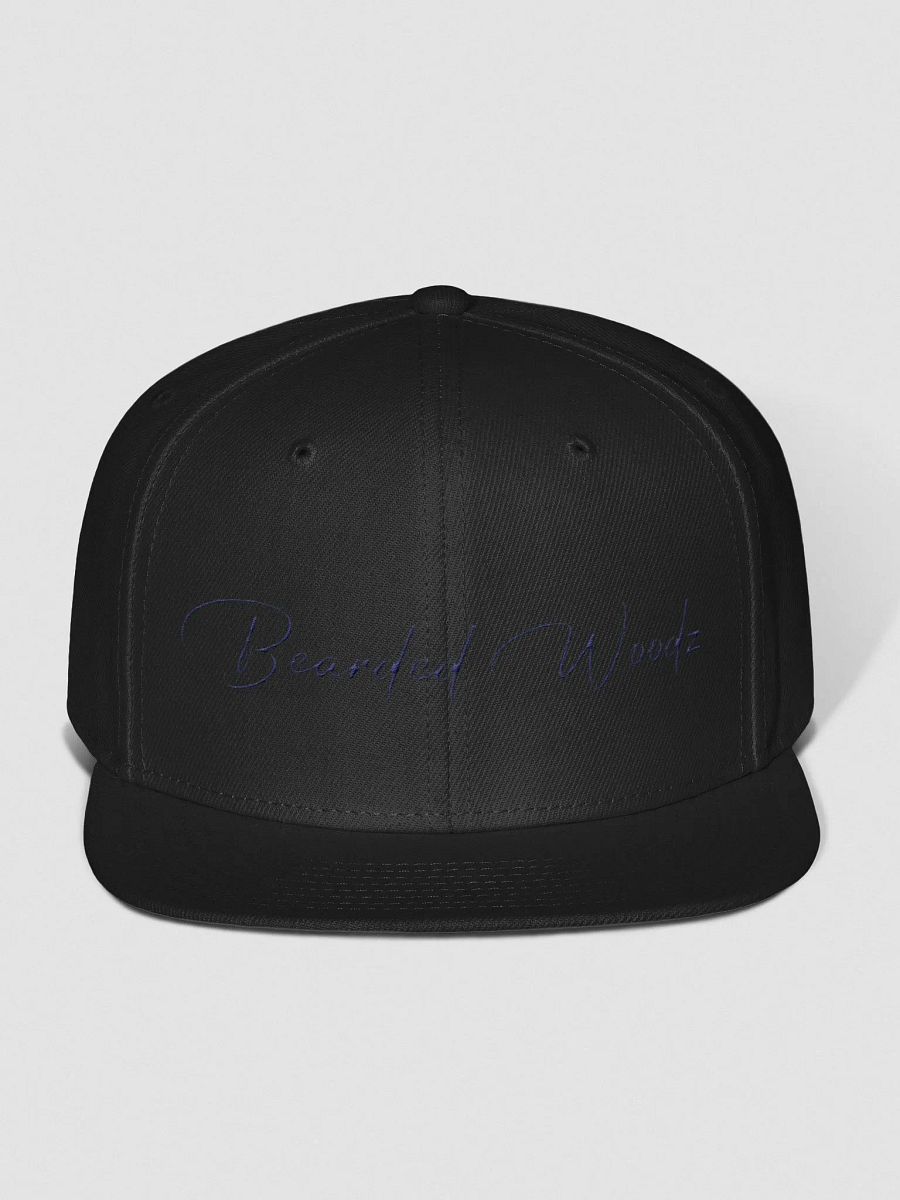 Bearded Woodz Signature Snapback Cap (Navy Embroidery) product image (1)
