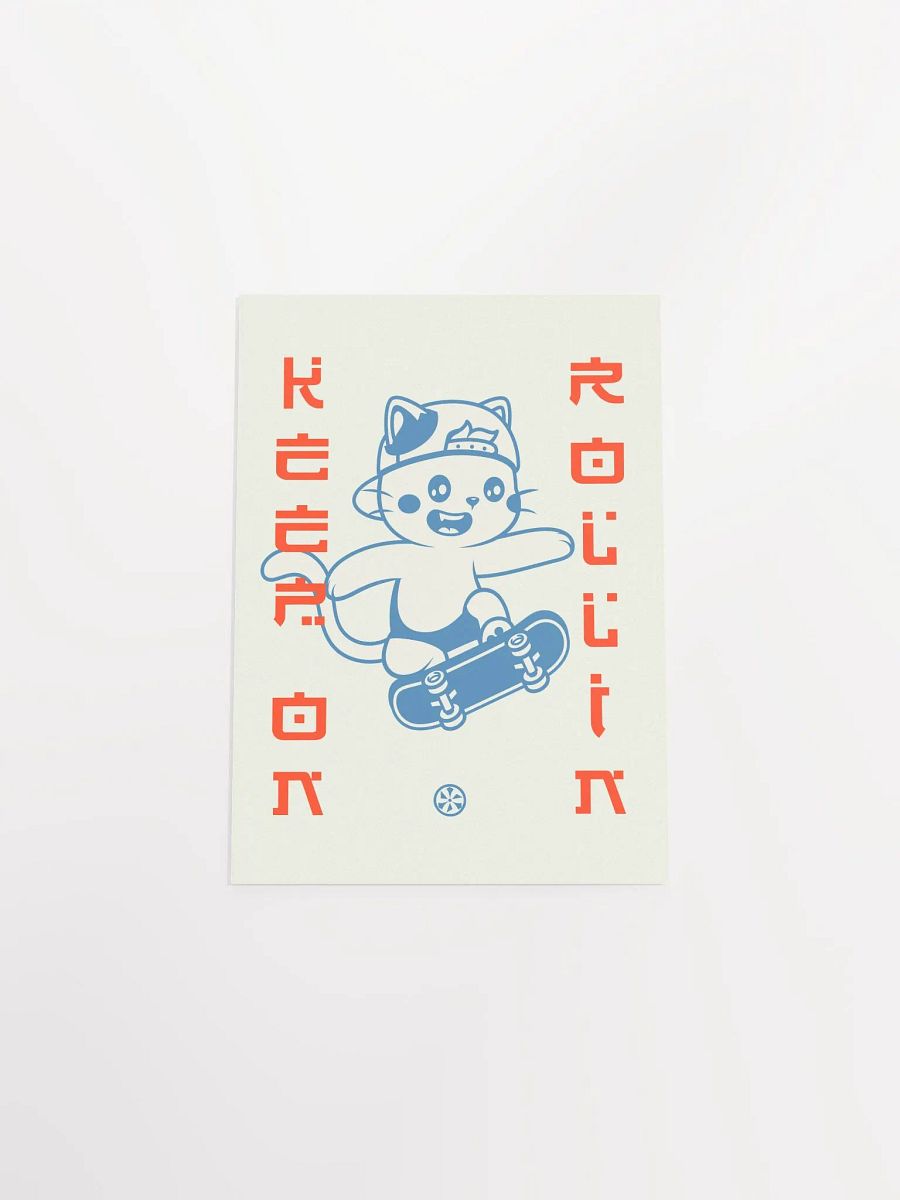 Anime poster: Keep on rollin/ Cat Skater — vaporwave poster, sport poster, manga art print, Japanese space wall art, Japan poster, 80s print product image (9)