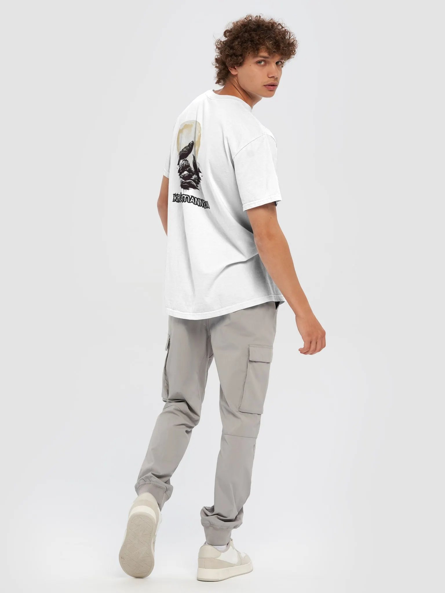 PREMIUM 100% COTTON HEAVYWEIGHT T-SHIRT 🌕 two black birds standing in front of a full moon product image (2)