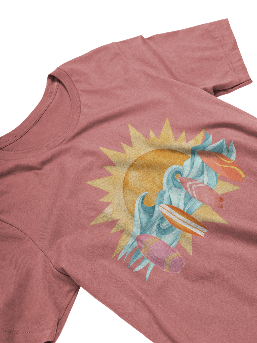 Retro Sun & Surfboards – Vintage Ocean Waves Summer Design Tee product image (87)