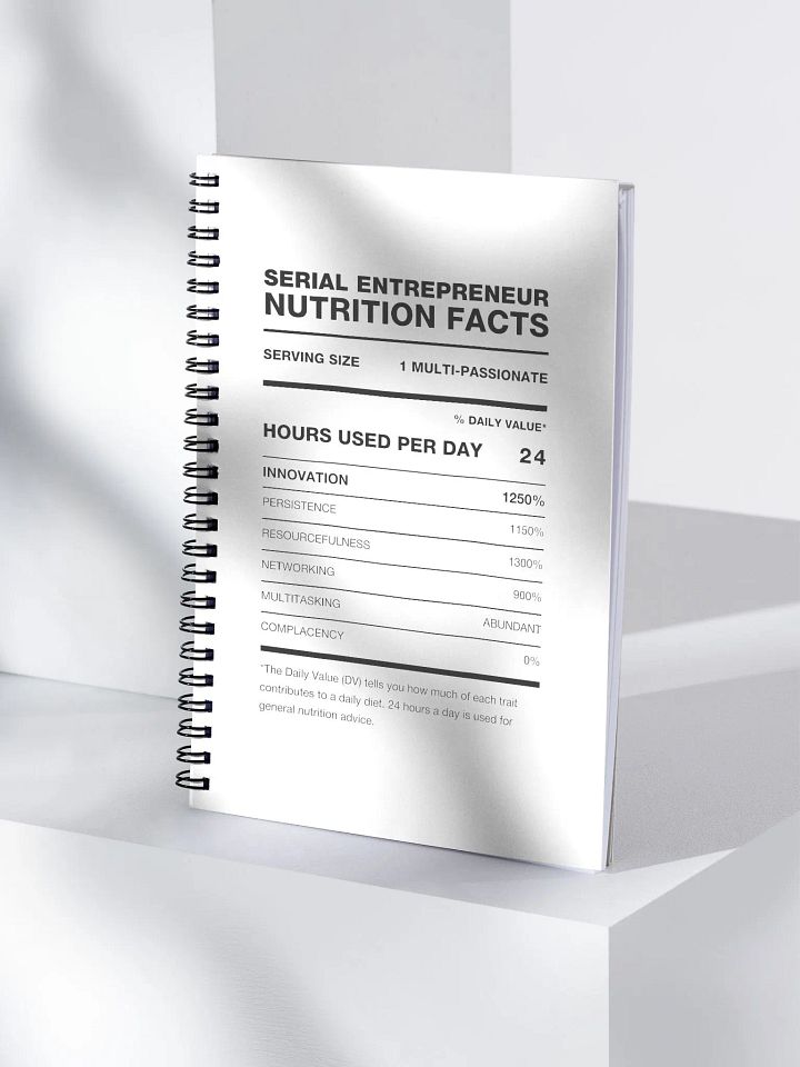 SERIAL ENTREPRENEUR Nutrition Facts Notebook product image (1)